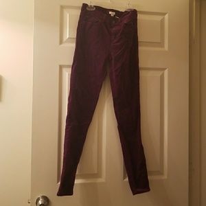 Jcrew skinny velvet pants